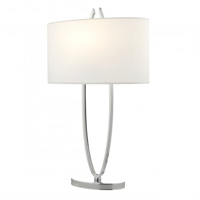 Utara Table Lamp Polished Chrome With Shade