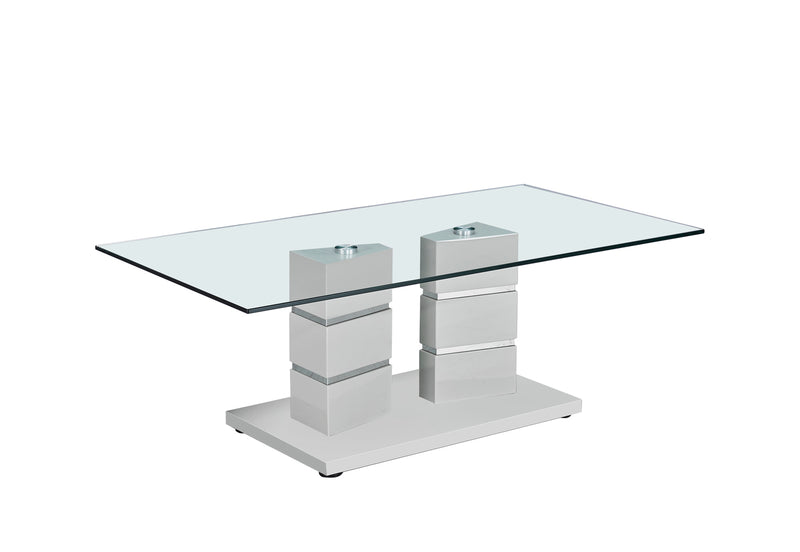Vigo Occasional Tables - Light Grey High Gloss/Stainless Steel