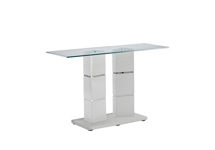 Vigo Occasional Tables - Light Grey High Gloss/Stainless Steel