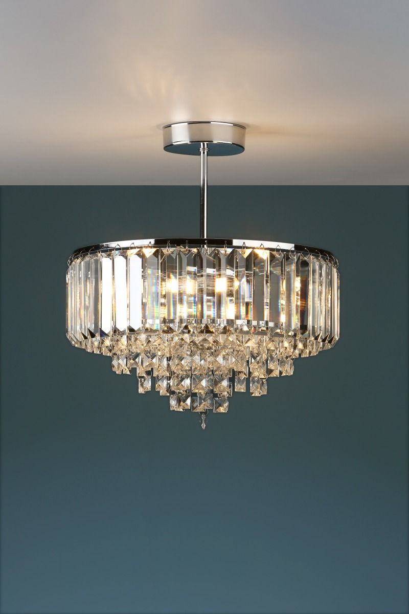 Laura Ashley Vienna Lighting Collection - Polished Chrome Crystal