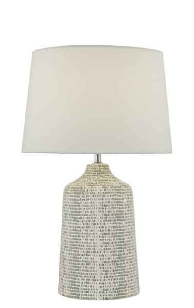 Vondra Table Lamp White & Grey With Shade