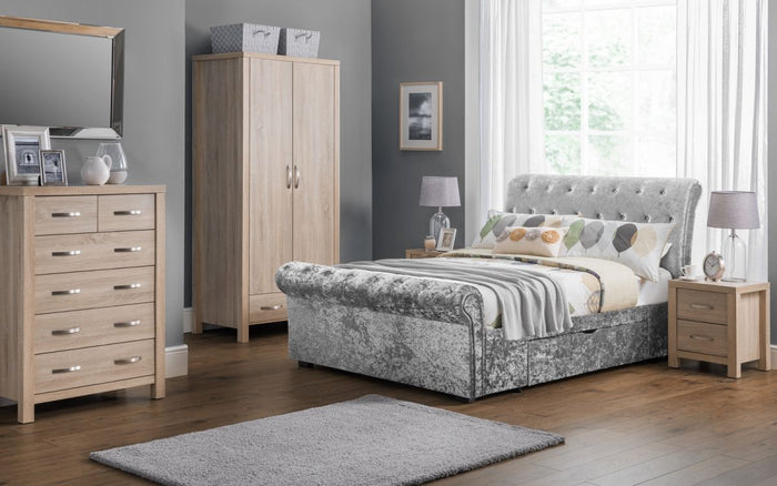 Verona 2 Drawer Storage Bed - Silver Crush