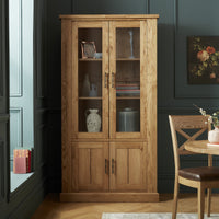 Westbury Display Cabinet - Rustic Oak