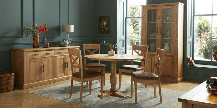Westbury Display Cabinet - Rustic Oak