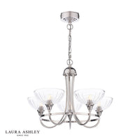 Laura Ashley - Wellham 5 Light Pendant - Polished Nickel