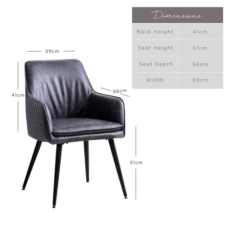 Oliver Armchair - Grey (pair)