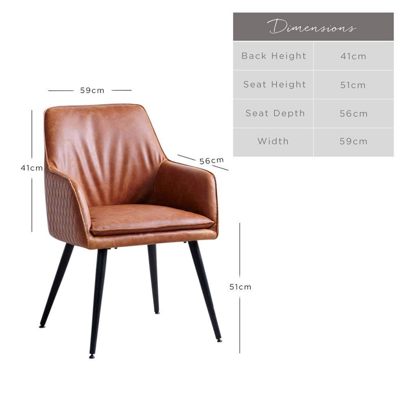 Oliver Armchair - Tan (pair)