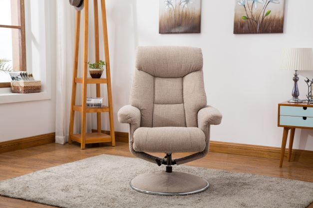 Biarritz Swivel Recliner & Footstool - Lisbon Wheat