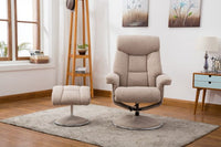 Biarritz Swivel Recliner & Footstool - Lisbon Wheat