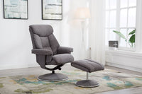 Biarritz Swivel Recliner & Footstool - Lisbon Grey
