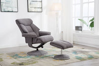 Biarritz Swivel Recliner & Footstool - Lisbon Grey