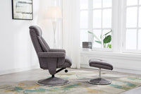 Biarritz Swivel Recliner & Footstool - Lisbon Grey