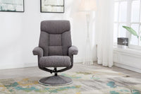 Biarritz Swivel Recliner & Footstool - Lisbon Grey