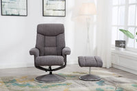 Biarritz Swivel Recliner & Footstool - Lisbon Grey
