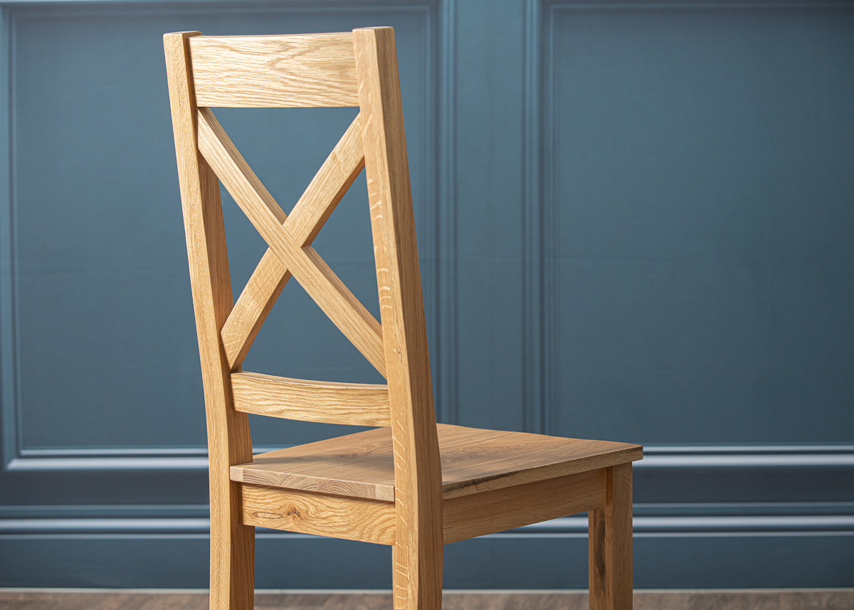Skye - Dining Cross Back Chair, Wood Seat (DAM535N)