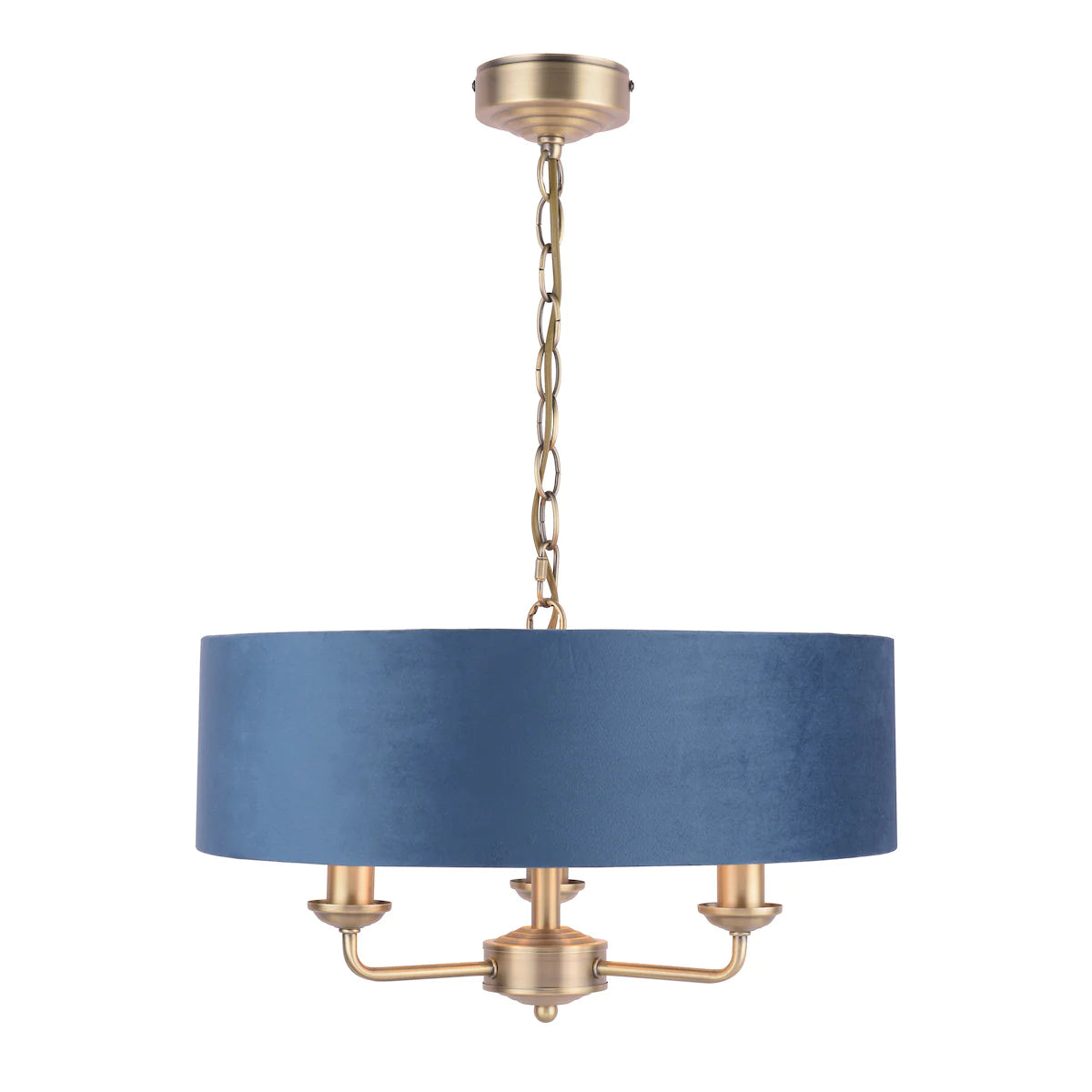 Laura Ashley - Sorrento Lighting Collection - Antique Brass and Blue Velvet
