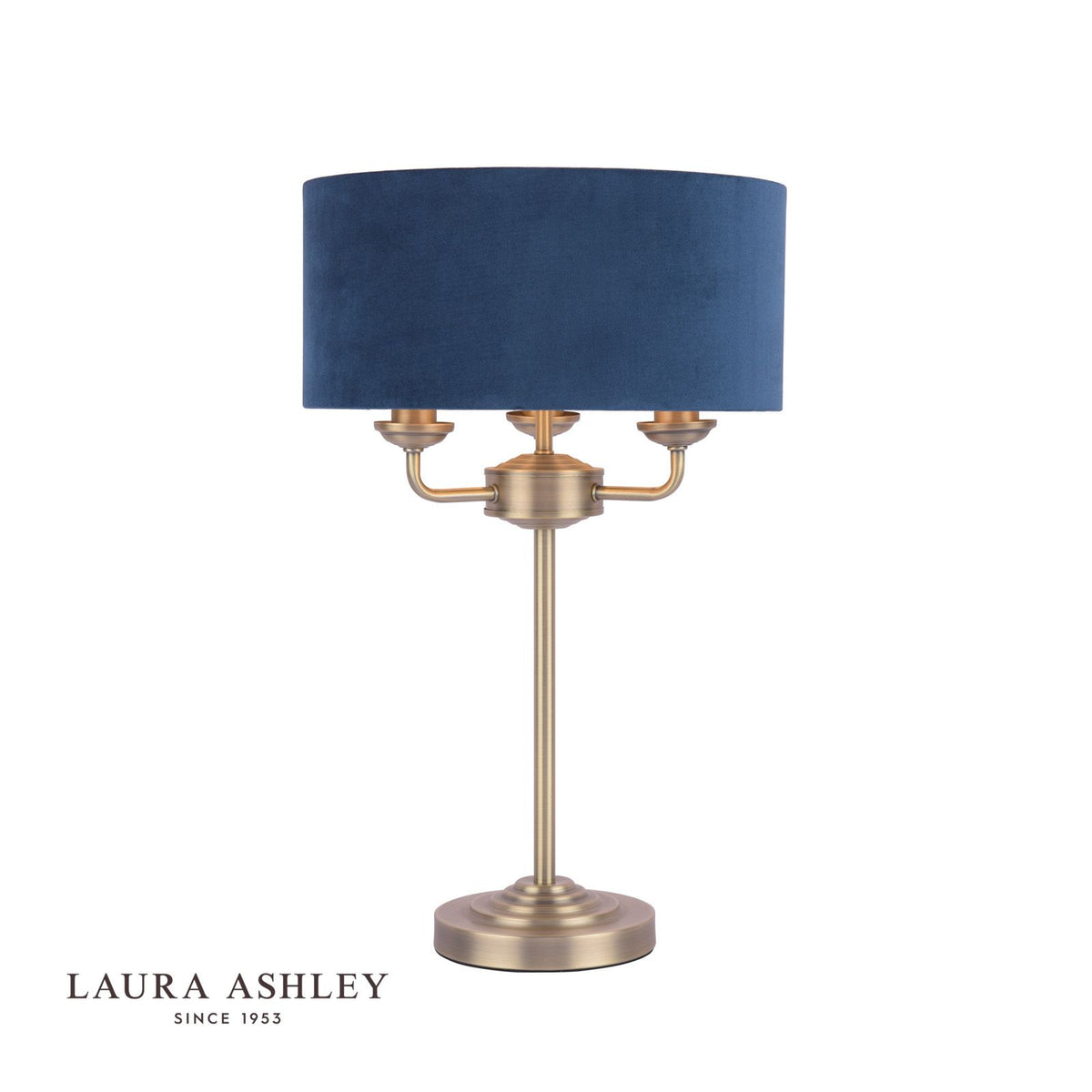 Laura Ashley - Sorrento Lighting Collection - Antique Brass and Blue Velvet