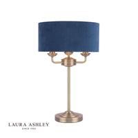 Laura Ashley - Sorrento Lighting Collection - Antique Brass and Blue Velvet