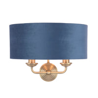 Laura Ashley - Sorrento Lighting Collection - Antique Brass and Blue Velvet