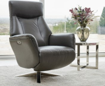 Houston Swivel Recliner & Integrated Footstool