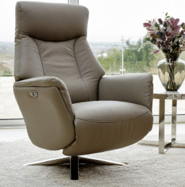 Houston Swivel Recliner & Integrated Footstool