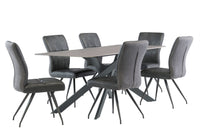 Marcello 11 - 8 Seater  Dining Table - Matt Grey / Grey Leg