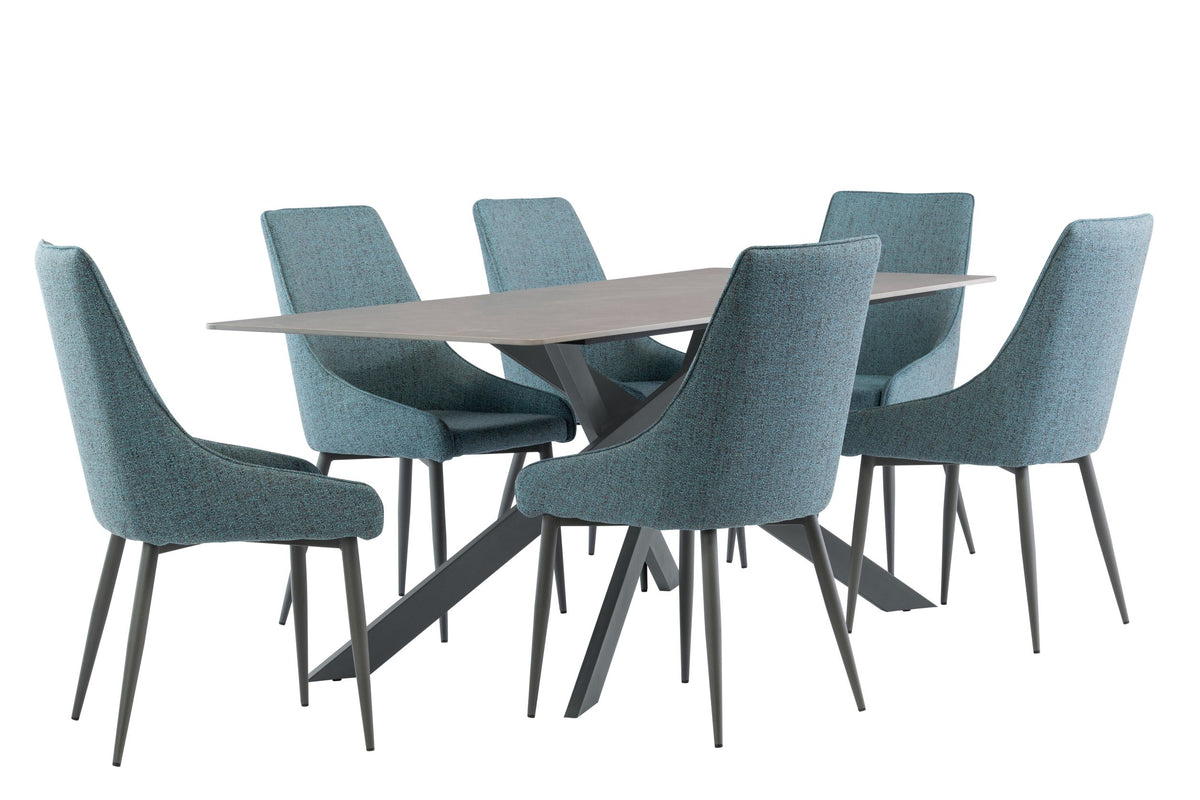 Marcello 11 - 8 Seater  Dining Table - Matt Grey / Grey Leg