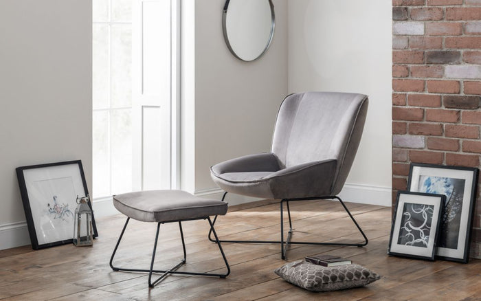 Mila Velvet Chair & Stool