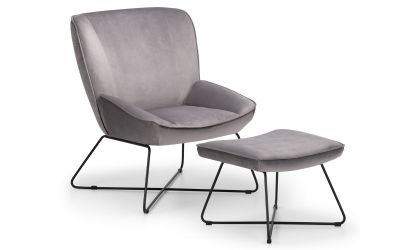 Mila Velvet Chair & Stool