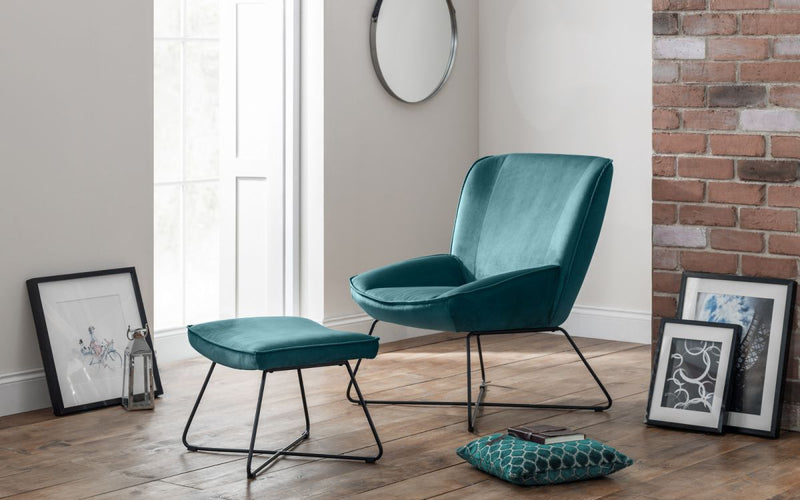 Mila Velvet Chair & Stool
