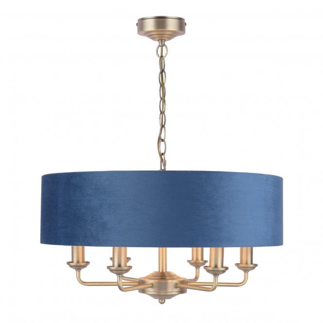 Laura Ashley - Sorrento Lighting Collection - Antique Brass and Blue Velvet