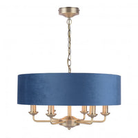 Laura Ashley - Sorrento Lighting Collection - Antique Brass and Blue Velvet