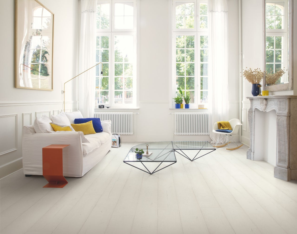 Quickstep Capture Laminate Flooring - Painted Oak White